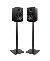 Fluance Ai61 Powered 2-Way 2.0 Stereo Bookshelf Speakers with Speaker Stands 6.5" Drivers 120W Amplifier for Turntable Bluetooth 5 Wireless Music