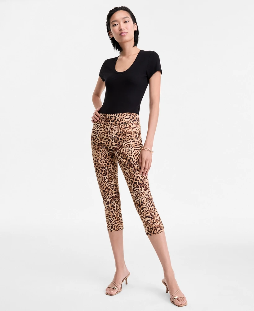 I.n.c. International Concepts Women's Cheetah-Print Capri Pants, Exclusively at Macy's