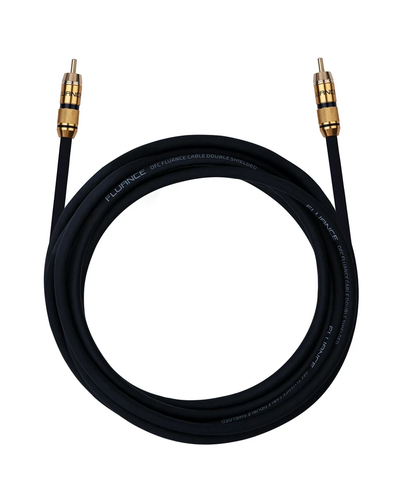 Fluance Premium Grade Subwoofer Cable with Gold-Plated Rca Connectors, High-performance Ofc cable with durable rubber insulator for Subwoofer, Home Th
