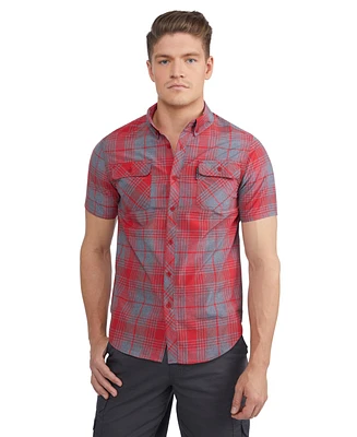 Ecko Unltd Men's Marled Work Short Sleeve Woven Shirt