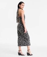I.n.c. International Concepts Women's Embroidered Cotton Halter Dress, Exclusively at Macy's