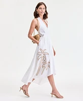 I.n.c. International Concepts Women's Palm Eyelet Halter Dress, Exclusively at Macy's
