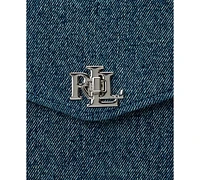 Lauren Ralph Lauren Washed Denim Small Farrah Satchel