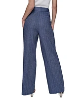 Karl Lagerfeld Paris Women's Pinstriped Wide-Leg Pants