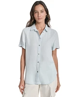 Dkny Jeans Women's Rolled-Sleeve Button-Up Shirt