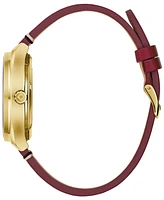Bulova Special Edition Men's Frank Lloyd Wright Automatic Burgundy Leather Strap Watch 40mm