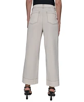 Karl Lagerfeld Paris Women's Stitch-Trimmed Cropped Pants