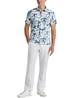 Perry Ellis Men's Short Sleeve Leaf Print Button-Front Shirt