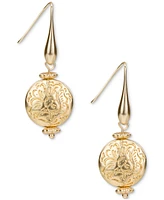Patricia Nash Gold-Tone Etched Bead Drop Earrings