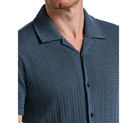 Perry Ellis Men's Short Sleeve Striped Button-Front Camp Shirt