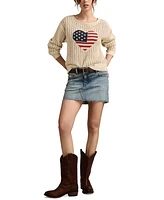 Lucky Brand Women's Americana Mesh-Stitch Sweater