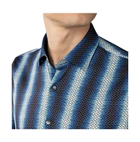 Luchiano Visconti Men's Multi Blue with printed Gold Circle chain