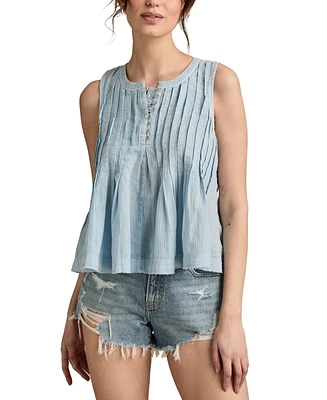 Lucky Brand Pintuck Henley Tank