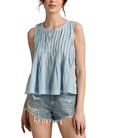 Lucky Brand Pintuck Henley Tank