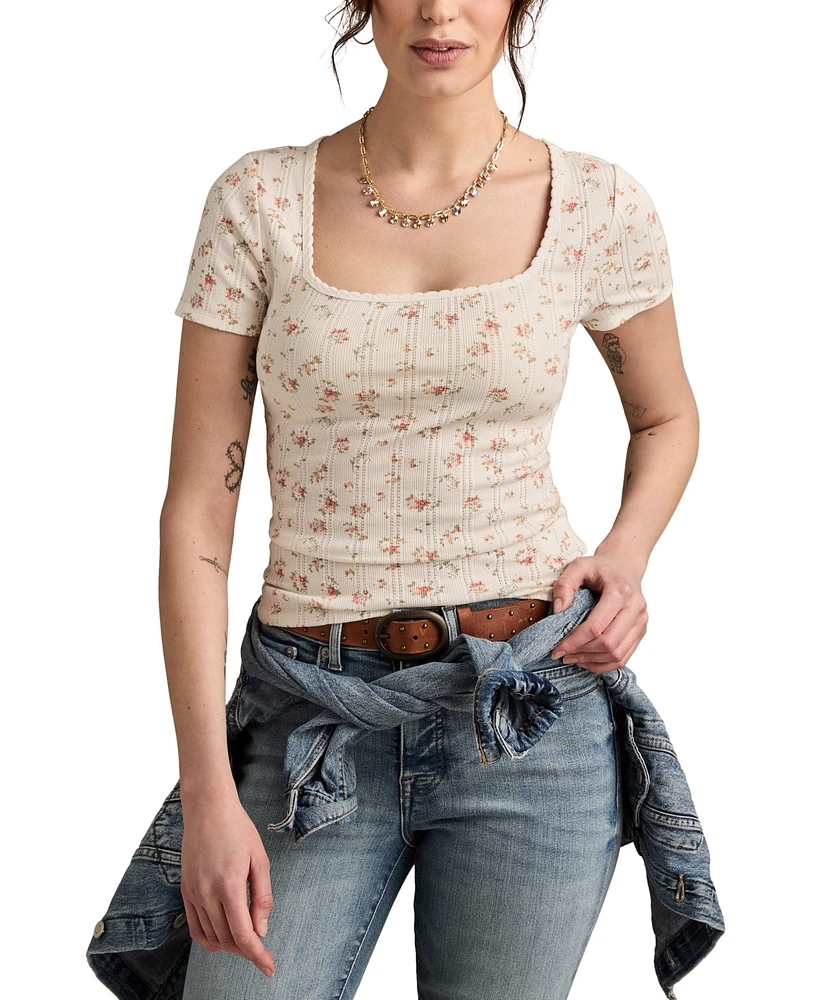 Lucky Brand Pointelle Tee