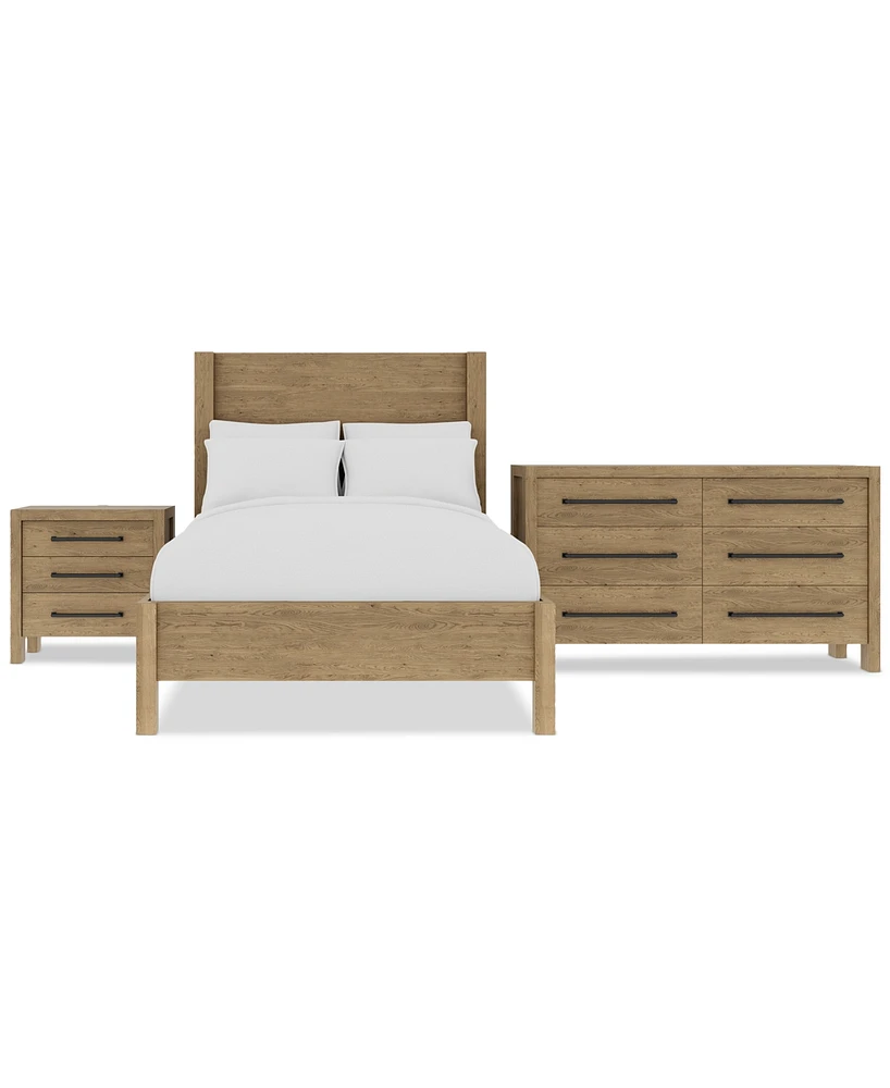 Davie 3-Pc. Full Set (Panel Bed, Dresser & 3-Drawer Nightstand)