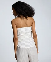 Kenneth Cole Women's Strapless Fitted Side-Pleat Top