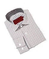 Elie Balleh Little Boys Red Plaid Short Sleeve Slim Fit Shirt