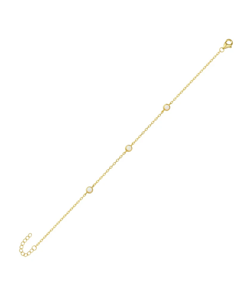 Spero London White Opal Sterling Silver Bracelet in Gold