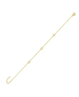 Spero London White Opal Sterling Silver Bracelet in Gold