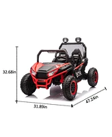 24V Two-seater Kids Ride On Utv W/Parents Control,400W Super Power, Four-wheel suspension, Led Light with Rear searchlight, Bluetooth, MP3,Music, Rear