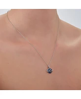 Spero London Blue Saturn Jewelled Sterling Silver Necklace