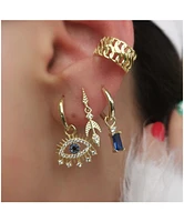 Spero London Evil Eye Earring Blue Eyelash Sterling Silver