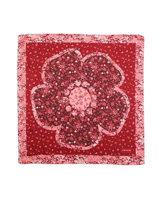 Coach Women's Tea Rose Floral Print Silk Square Scarf