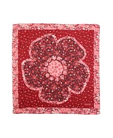 Coach Women's Tea Rose Floral Print Silk Square Scarf