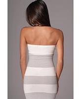 Jluxlabel Women's Striped Strapless Midi Dress