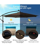 10 Feet Patio Umbrella with 112 Solar-Powered Led Lights