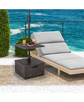 175 Lbs Outdoor Fillable Umbrella Base with Table Tray