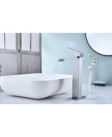Waterfall Spout Bathroom Faucet, Single Handle Bathroom Vanity Sink Faucet