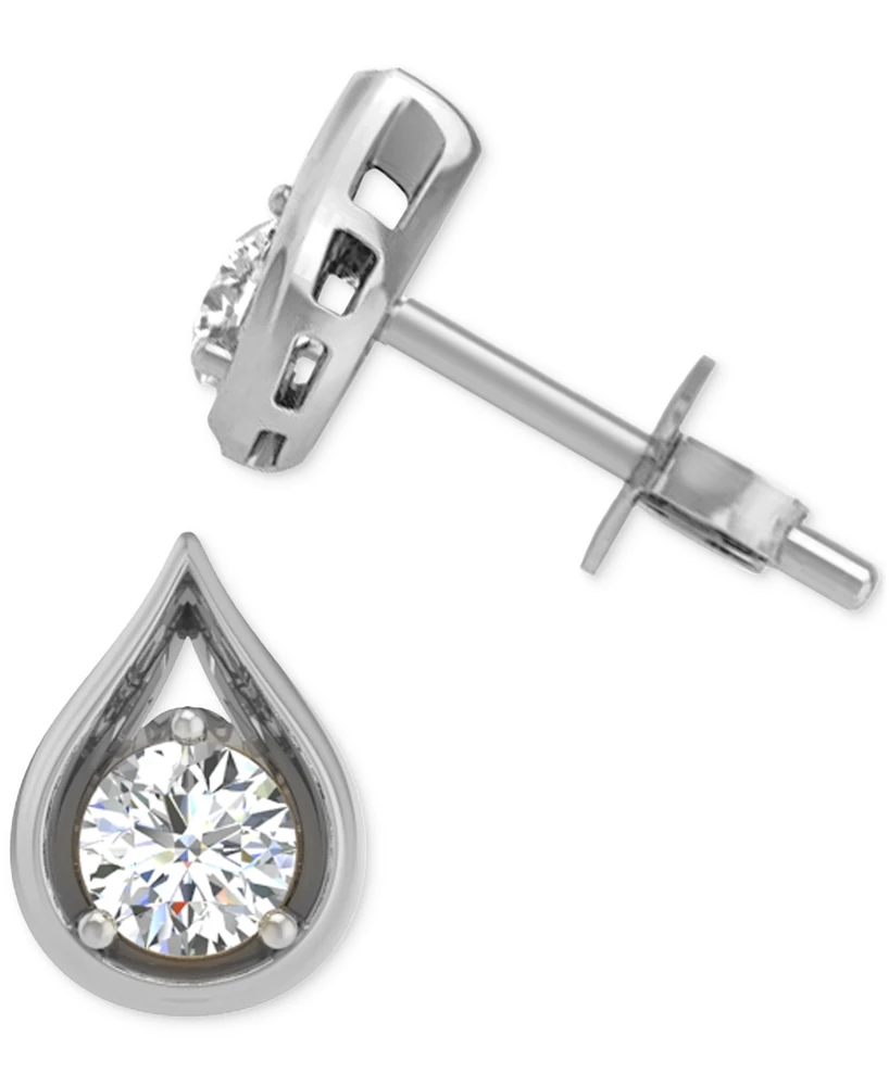 Diamond Teardrop Shape Stud Earrings (3/8 ct. t.w.) 14k Gold