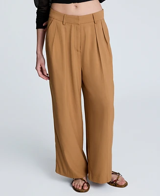 Kenneth Cole Women's High Rise Double-Pleat Wide-Leg Pants