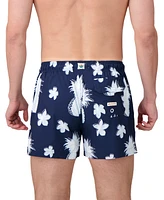 Sunset and Vines Men's Tropical-Pattern Woven Swim Trunks