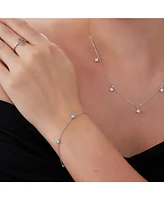 Spero London Blue Opal Bracelet in Sterling Silver