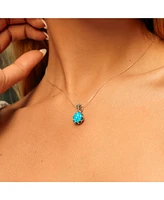 Spero London Round Opal High Quality Sterling Silver Pendant Necklace