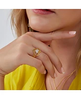 Spero London Geometric Heart Adjustable Ring Sterling Silver