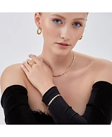 Spero London Gold Rose Gold and Silver Spiral Sterling Silver Flat Bracelet