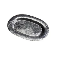 Oval Hammered Stainless Steel Serving Tray – Decorative & Durable Entertaining Platter