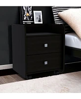 Faux Wood Two-Drawer Nightstand – Perfect for Modern Bedroom Storage