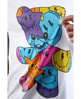 heads or tails Men's Smiley Bear Rhinestone Crew T-Shirt