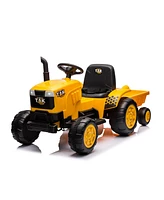 ExperienceJoywhale Kids 12V Ride-On Tractor with Detachable Trailer