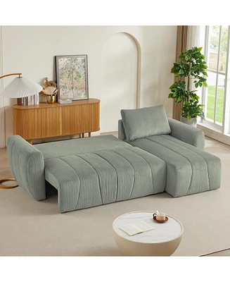 Convertible Sectional Sofa Couch, Modern Fabric 3 Seater L-Shaped Couch for Living Room, Apartment, Office, Small Space