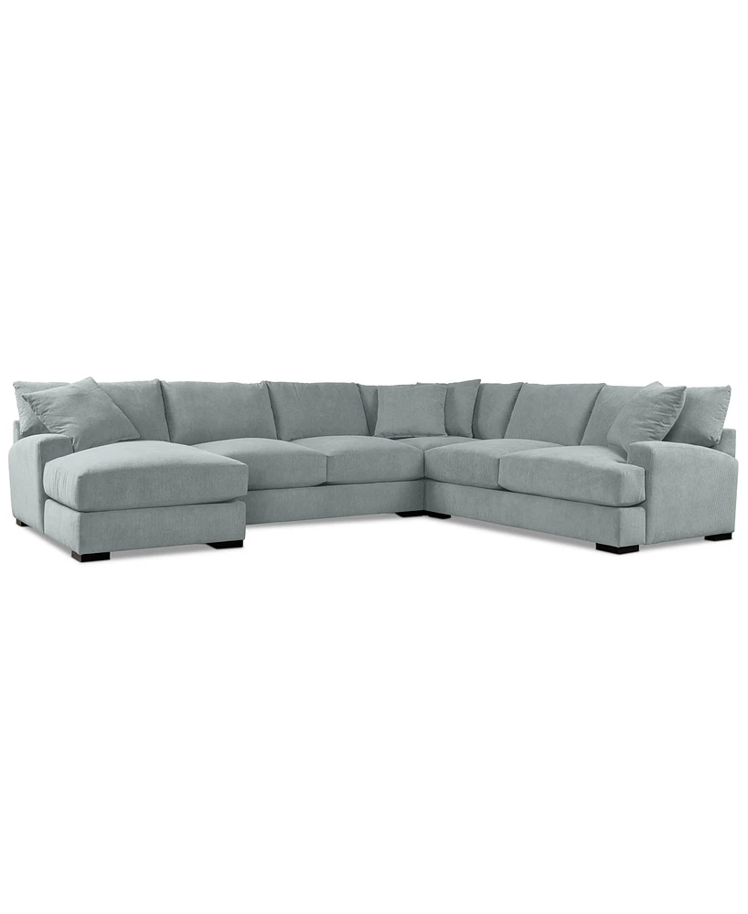 Rhyder 4-Pc. Fabric Chaise Sectional with Apartment Sofa, Exclusively at Macy's