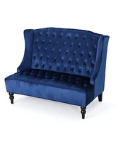 Glam Velvet Loveseat: Modern Wingback Design