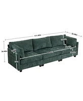 111.42x32.28" 3-Seater Chenille Sofa - Comfy, Cloud-Soft