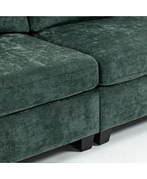 111.42x32.28" 3-Seater Chenille Sofa - Comfy, Cloud-Soft