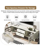 Modern 68.9" Tv Stand with Fluted Glass Doors for TVs up to 75